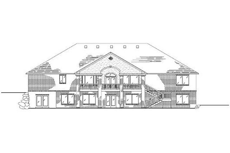 Home Plan - Exterior - Rear Elevation for European House Plan #5-279 - 5 bed, 4.5 bath