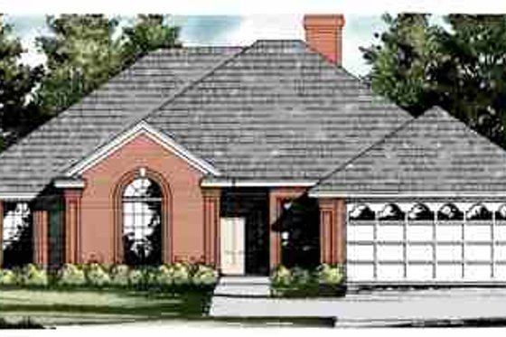 Exterior - Front Elevation for European House Plan #40-152 - 4 bed, 2 bath