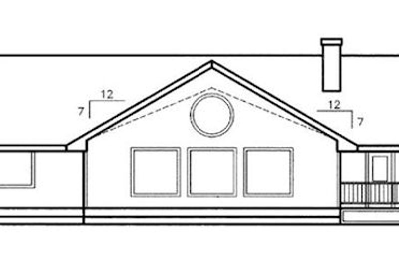 Architectural House Design - Exterior - Rear Elevation for Traditional House Plan #60-206 - 2 bed, 2 bath