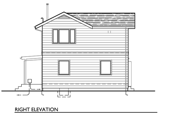 Exterior - Other Elevation 5 for Cottage House Plan #890-3 - 2 bed, 1 bath