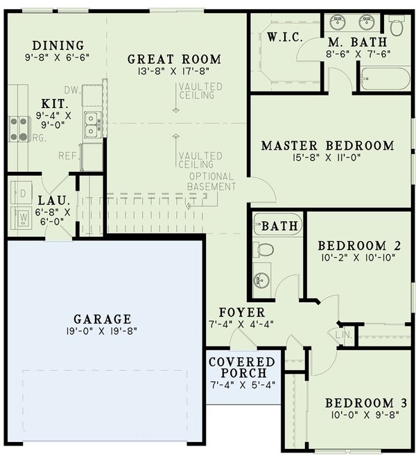 Architectural House Design - Traditional Floor Plan - Main Floor Plan #17-433