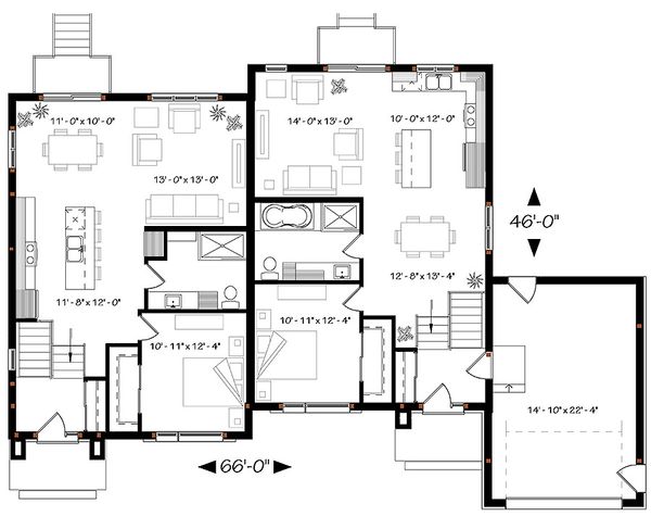 House Plan Design - Modern Floor Plan - Main Floor Plan #23-2640