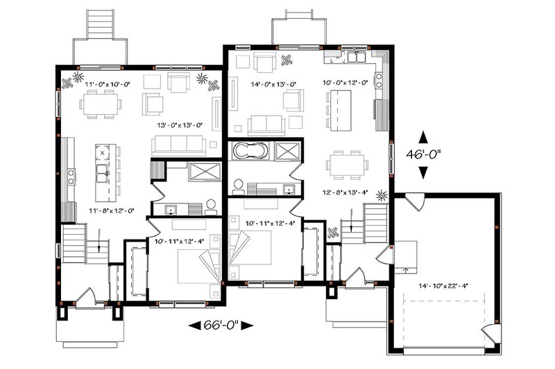 Dream House Plan - Floor Plan - Main Floor for Modern House Plan #23-2640 - 6 bed, 4 bath