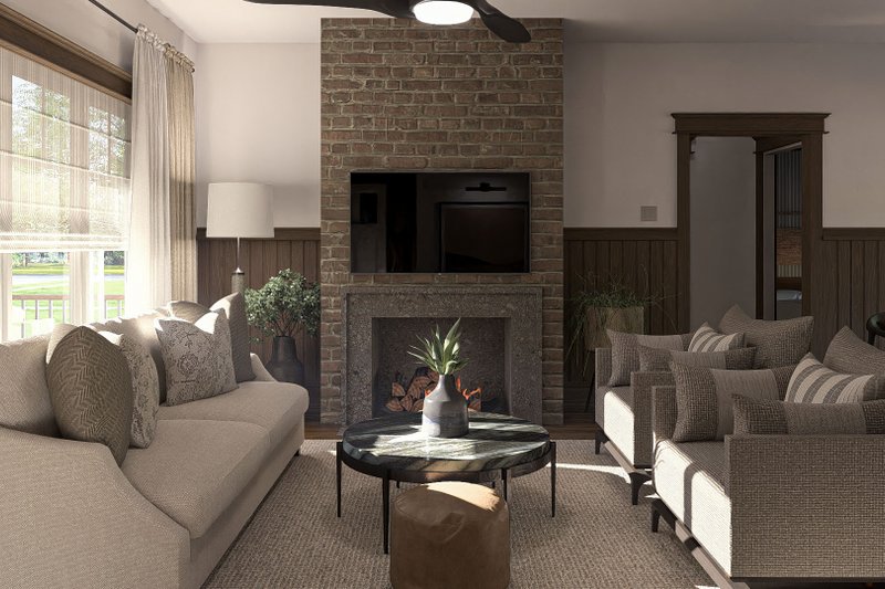House Design - Interior - Family Room for Craftsman House Plan #455-418 - 3 bed, 2 bath