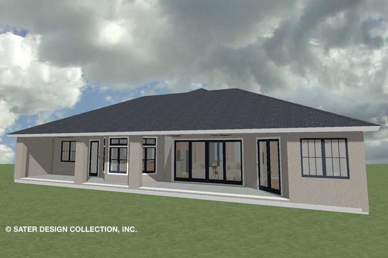 House Plan Design - Exterior - Rear Elevation 2 for Ranch House Plan #930-487 - 3 bed, 3.5 bath