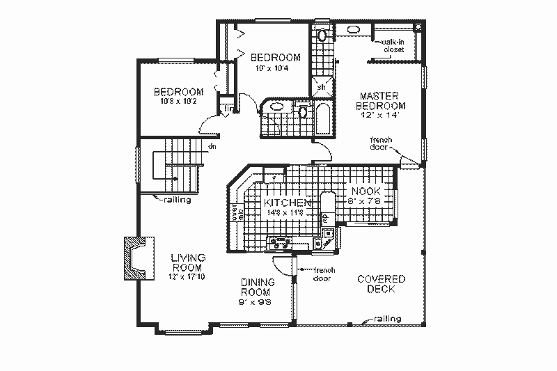 Dream House Plan - Floor Plan - Main Floor for Traditional House Plan #18-114 - 3 bed, 2 bath