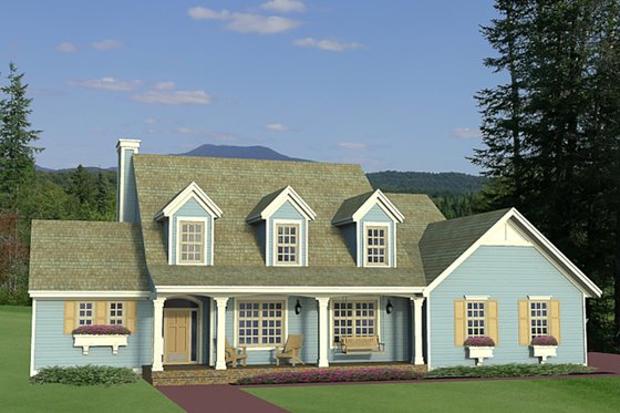 Exterior - Front Elevation for Farmhouse House Plan #51-559 - 4 bed, 3 bath