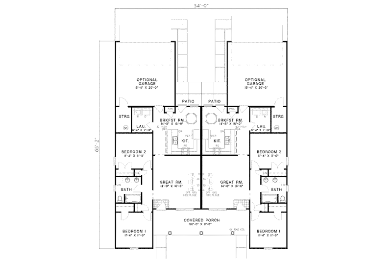 Dream House Plan - Floor Plan - Main Floor for Traditional House Plan #17-1062 - 2 bed, 1 bath