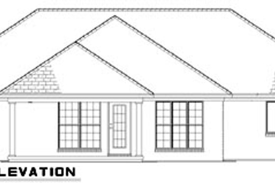 Exterior - Rear Elevation for Traditional House Plan #17-2177 - 3 bed, 2 bath