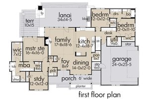 Floor Plan - Main Floor for Farmhouse House Plan #120-253 - 3 bed, 2.5 bath