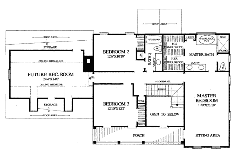 Dream House Plan - Floor Plan - Upper Floor for Southern House Plan #137-203 - 3 bed, 2.5 bath