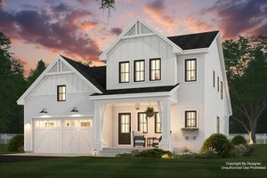 House Blueprint - Farmhouse Exterior - Front Elevation Plan #51-1495