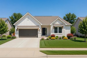 Exterior - Front Elevation for Farmhouse House Plan #20-2462 - 3 bed, 2.5 bath