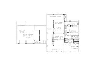Floor Plan - Main Floor for Farmhouse House Plan #54-508 - 3 bed, 2 bath