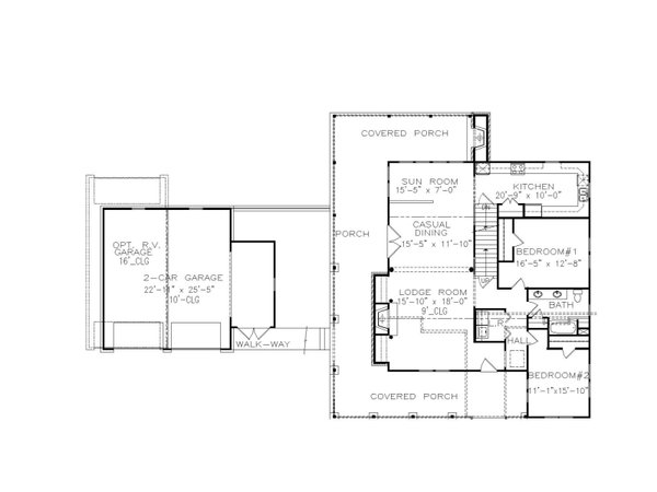 Architectural House Design - Farmhouse Floor Plan - Main Floor Plan #54-508