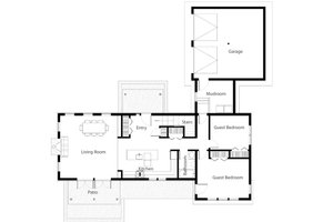 Floor Plan - Main Floor for Cabin House Plan #497-47 - 3 bed, 2 bath