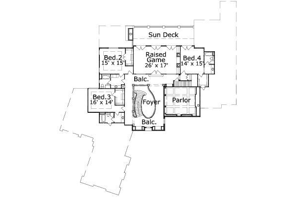 European Floor Plan - Upper Floor Plan #411-123