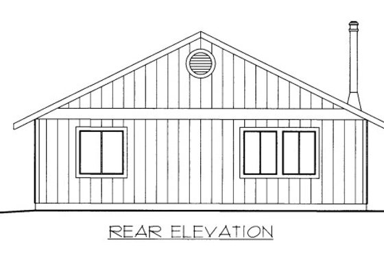 Exterior - Rear Elevation for Cabin House Plan #117-790 - 2 bed, 1 bath
