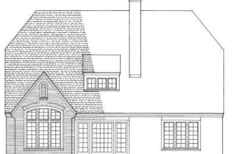 Home Plan - Exterior - Rear Elevation for European House Plan #137-168 - 4 bed, 3.5 bath