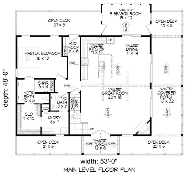 Dream House Plan - Country Floor Plan - Main Floor Plan #932-759