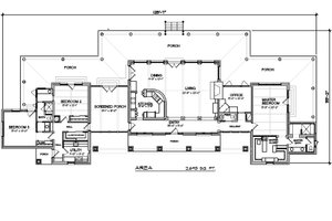 modern ranch house plan with generous porches - 2700sft