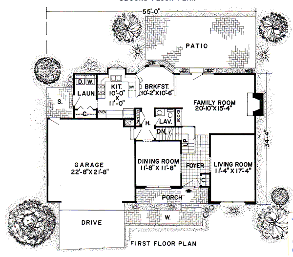 Floor Plan - Main Floor for Traditional House Plan #312-772 - 3 bed, 2.5 bath