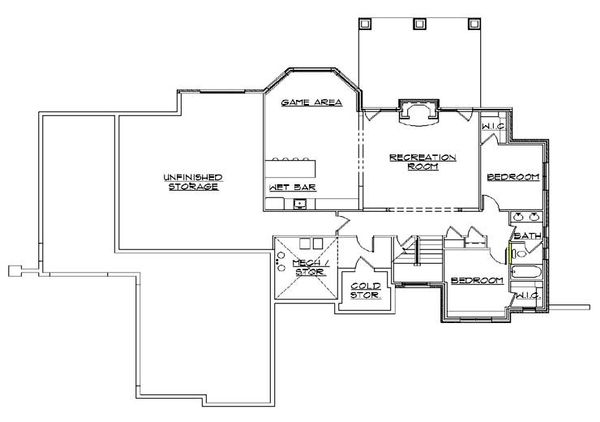 House Plan Design - European Floor Plan - Lower Floor Plan #5-276