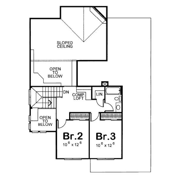 Dream House Plan - Bungalow Floor Plan - Upper Floor Plan #20-1230