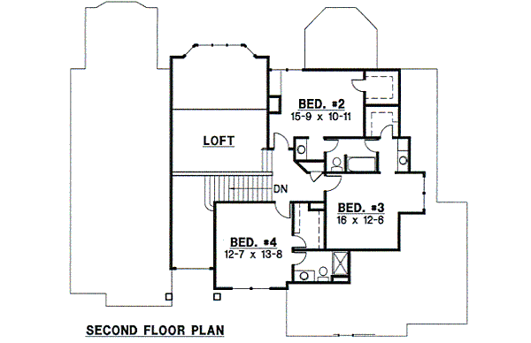 European Floor Plan - Upper Floor Plan #67-698