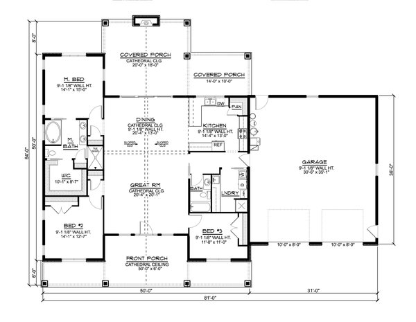House Blueprint - Ranch Floor Plan - Other Floor Plan #1064-191