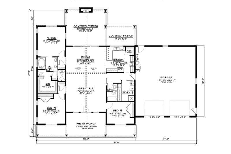 Architectural House Design - Floor Plan - Other Floor for Ranch House Plan #1064-191 - 3 bed, 2 bath