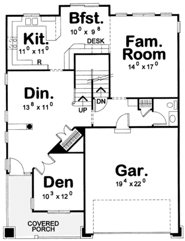 House Plan Design - Bungalow Floor Plan - Main Floor Plan #20-1742