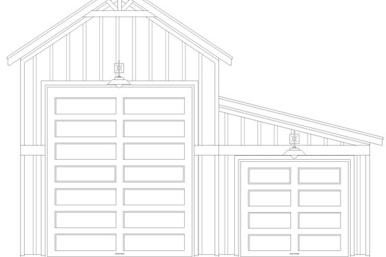 Exterior - Front Elevation 3 for Barndominium House Plan #932-1154, 0 bath