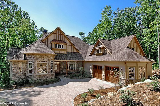 Exterior - Front Elevation 3 for European House Plan #929-21 - 4 bed, 3.5 bath