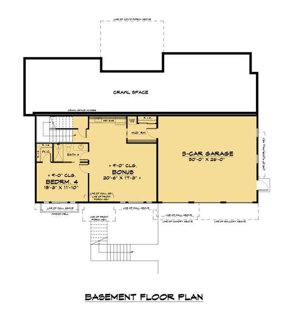 Contemporary Floor Plan - Lower Floor Plan #1066-161
