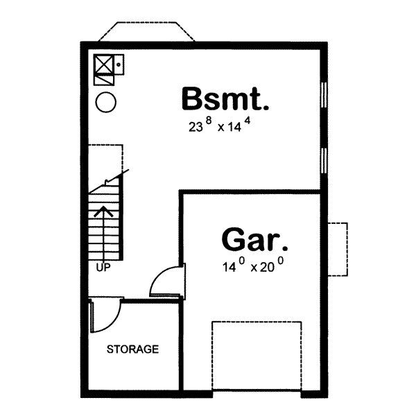 Craftsman Floor Plan - Lower Floor Plan #20-427