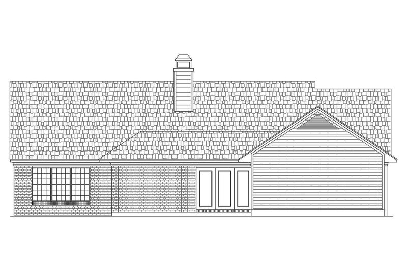 Home Plan - Exterior - Rear Elevation for Ranch House Plan #45-580 - 3 bed, 2 bath