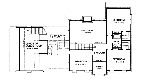 House Plan Design - European Floor Plan - Upper Floor Plan #10-249