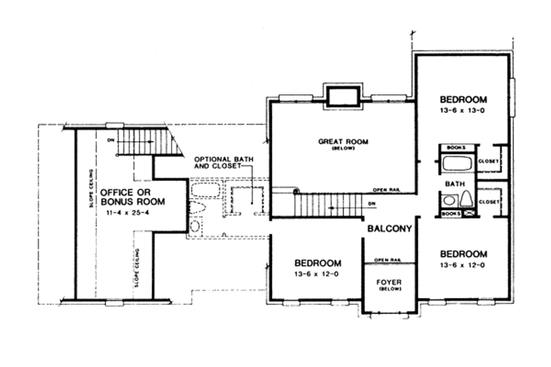 Dream House Plan - Floor Plan - Upper Floor for European House Plan #10-249 - 4 bed, 2.5 bath