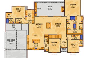 Floor Plan - Main Floor for Traditional House Plan #1081-25 - 5 bed, 5.5 bath