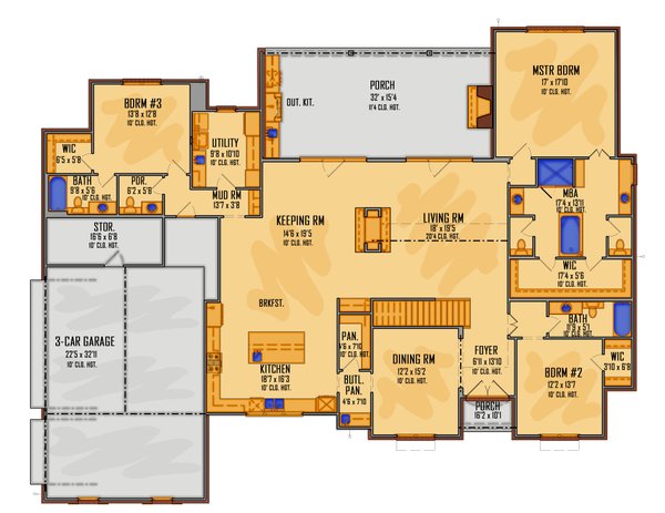 Dream House Plan - Traditional Floor Plan - Main Floor Plan #1081-25