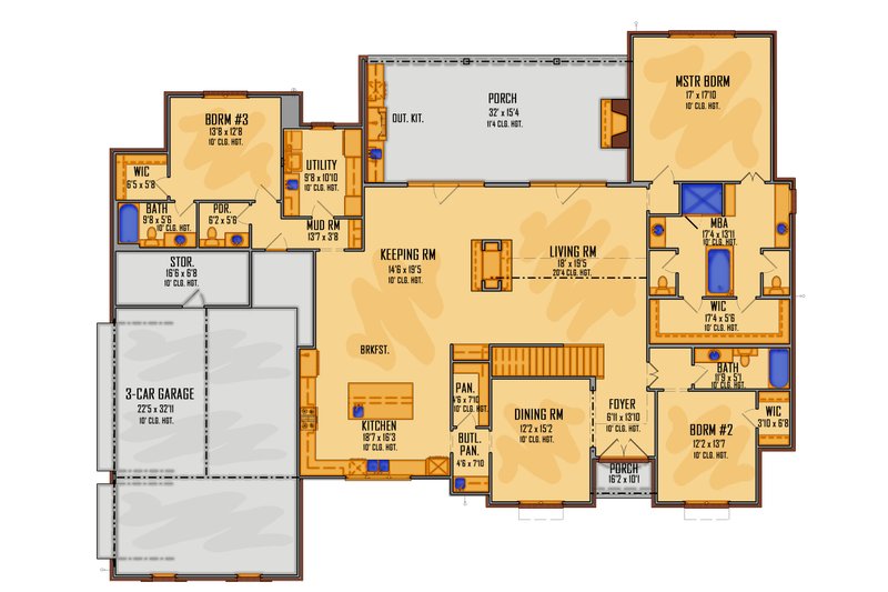 Architectural House Design - Floor Plan - Main Floor for Traditional House Plan #1081-25 - 5 bed, 5.5 bath