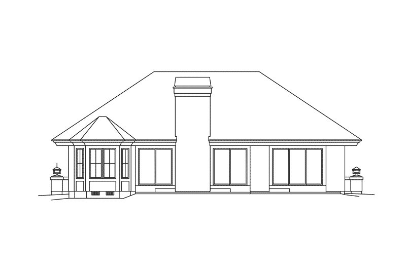 Home Plan - Exterior - Rear Elevation for Mediterranean House Plan #57-679 - 2 bed, 2 bath