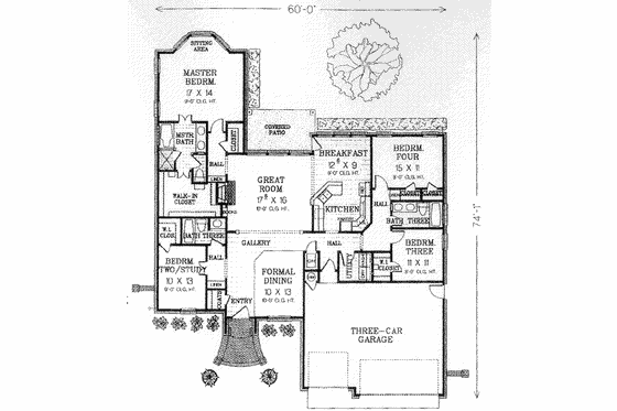 Floor Plan - Main Floor for European House Plan #310-527 - 3 bed, 3 bath
