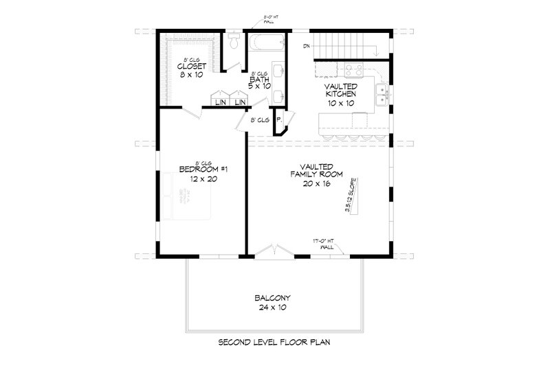 House Blueprint - Floor Plan - Upper Floor for Country House Plan #932-1413 - 2 bed, 2 bath