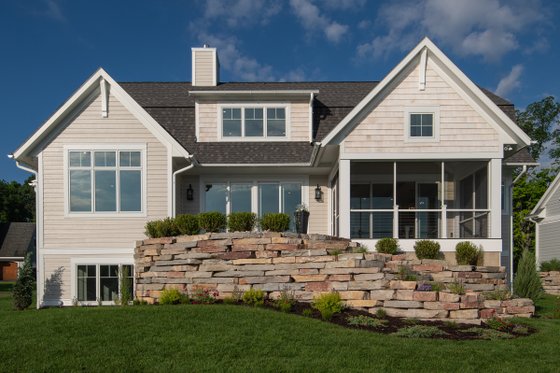 Exterior - Rear Elevation for Colonial House Plan #928-334 - 3 bed, 3.5 bath