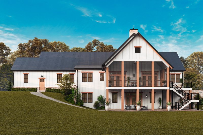 House Blueprint - Exterior - Rear Elevation for Farmhouse House Plan #54-680 - 3 bed, 2 bath
