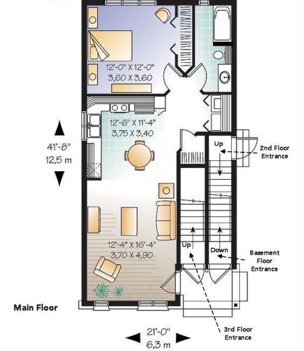 Architectural House Design - European Floor Plan - Main Floor Plan #23-2152
