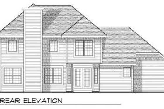 Exterior - Rear Elevation for Traditional House Plan #70-647 - 3 bed, 2.5 bath