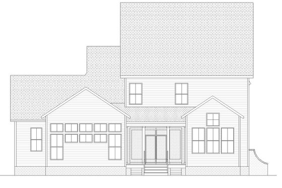 Exterior - Rear Elevation 1 for Farmhouse House Plan #1080-1 - 5 bed, 4 bath